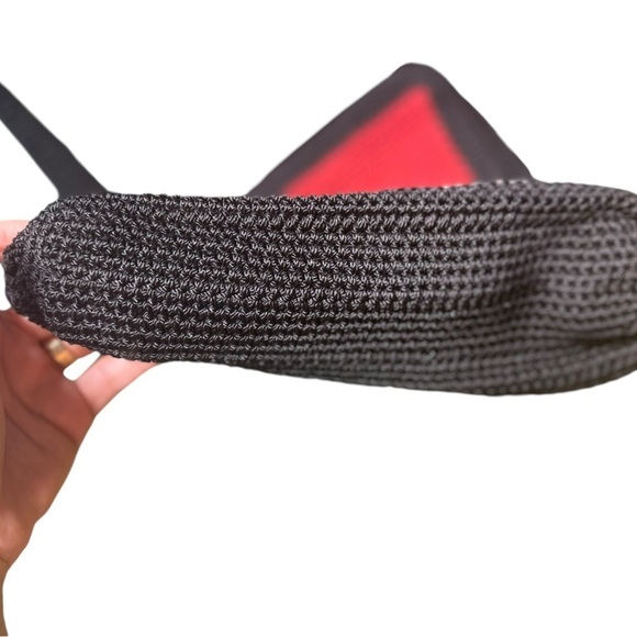 NWOT The Sak Black Red Tan Cream 4-Square Crochet Purse Shoulder Bag - Picture 7 of 9